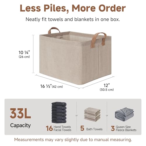 StorageWorks Storage Bins, Fabric Storage Bins for Shelves, Large Storage Baskets with Metal Frame, Closet Baskets and Bins with Handles, Brown and Beige, 2-Pack - color: Brown and Beige, size: 16 ½" L x 12" W x 10 ¼" H
