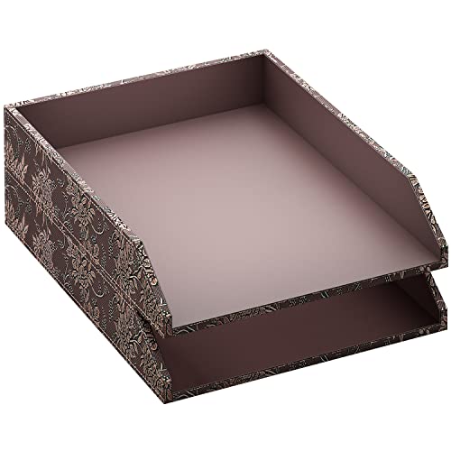 Leather Letter Tray, Thipoten Stackable Desk Organizer Holder for Office Supplies, Paper, File, Magazine, Perfect Office Organization for Desktop (Retro) - color: Retro