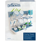 Dr. Brown's Baby Bottle Drying Tower, Stand-Up Countertop Drying Rack with Organized Storage for Baby Essentials, Space Saving Vertical Rack, Blue/White - color: Blue/White