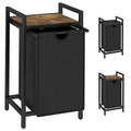 LAATOOREE Laundry Hamper, Two-Color Laundry Basket with Removable Laundry Bag and Top Shelf, Clothes Hamper for Samll Space,Laundry Room, Bedroom, Bathroom - style: 1bag-Rustic Brown