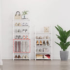 5-Tier Small Shoe Rack, Metal Stackable Kids Shoe Shelf Storage Zapateras Organizer,Narrow Shoe Rack Sturdy for Closet Hallway Entryway Living Room Bedroom (White) - size: 5-White