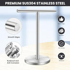 T-Shape Bath Hand Towel Holder Stand, Stainless Steel Free Standing Hand Towel Rack, for Bathroom Kitchen & Countertop, Silver - color: Silver-1 Pack