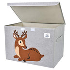 CLCROBD Foldable Large Kids Toy Chest with Flip-Top Lid, Collapsible Fabric Animal Toy Storage Organizer/Bin/Box/Basket/Trunk for Toddler, Children and Baby Nursery (Deer) - color: Deer