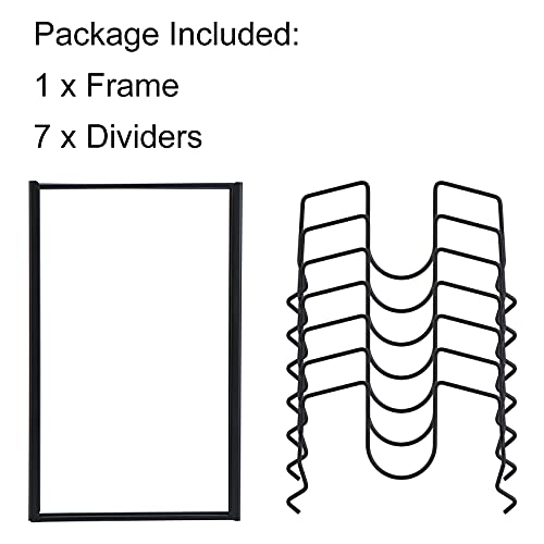 Toplife Pot Lids Organizer Rack for Cabinet and Countertop, 7+ Pan Lids and Bakeware Organizer Rack Holder with 7 Adjustable Compartments - Black - color: Black, size: Pot Lid Organizer