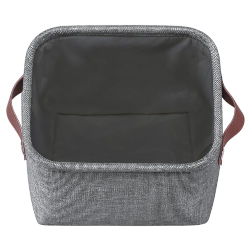 Kntiwiwo Small Fabric Storage Bins, 7.8x6.7x5.9 inch Mini Storage Cubes 4-Pack Storage Basket for Makeup Collapsible Fabric Storage Organizer with Handles, Decorative Basket for Desk, Shelves, Grey - color: Grey, size: 7.9" x 6.7" x 6"