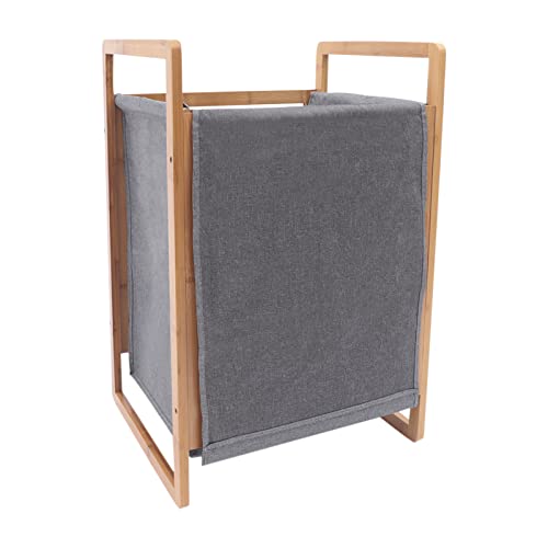One-Section Organizer Storage Shelf with Bamboo Frame and Baskets Storage Drawers Unit,Laundry Towel Hamper Cabinet Tower One Part Compartment Sorter Basket - style: 1-Section,Style 1