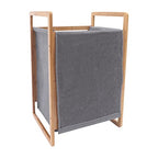 One-Section Organizer Storage Shelf with Bamboo Frame and Baskets Storage Drawers Unit,Laundry Towel Hamper Cabinet Tower One Part Compartment Sorter Basket - style: 1-Section,Style 1