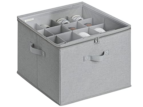 StorageWorks Shoe Organizer for Closet, Fits up to 16 Pairs, Shoe Cubby Storage Containers with Adjustable Dividers and Clear Cover, Grey - color: Grey, size: Medium