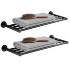 20 Inch Bathroom Towel Rack, Hotel Style Towel Racks for Bathroom Wall Mounted, Modern Towel Bar Rack, 2-Tier Towel Shelves, Black - color: Black, size: 20 Inches