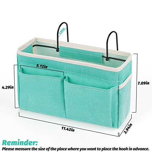 Bedside Caddy Bedside Storage Organizer Hanging Bunk Bed Dorm Room with Side Pockets for Water Bottles, Books, Cell Phones, Headphones 2 Pack (Light Blue) - color: 2Pack Light Blue