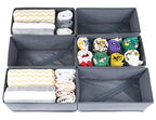 KIKILIE 6 Pack Foldable Clothing Organizers, Multi-purpose Drawer Dividers for Shirts, Bra, Socks and Panties (DD5250)