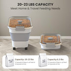 20-23 Lbs Dog Food Storage Container, Collapsible Dog Food Container with Transparent Airtight Lid,Multifunctional Pet Food Storage Container for Dog Cat,Rice,Flour,Pet Food Scoop and Dog Bowl - color: Clear/23 lbs