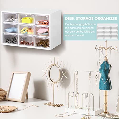 Amyhill 6 Pcs Mini Drawer Organizer Small Organizer with 9 Drawers Plastic Desktop Craft Storage Box for Office Home Room Jewelry Cosmetics Collection(Multicolored) - color: Multicolored