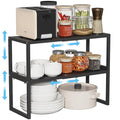 2 Pack Expandable Kitchen Cabinet Shelves Organizer,Heavy Duty Metal Shelving Units and Storage,Stackable Adjustable Kitchen Storage Organization Shelves Rack for Counter Cupboard Pantry,Length:20.5" - size: 2 Tier: 8.3"D x 20.5"W x 15.8"H