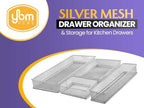 YBM HOME Silver Mesh Drawer Cabinet and or Shelf Organizer Bins, School Supply Holder Office Desktop Organizer Basket (2, 6x6x2 Inch) - size: 6x6x2 Inch