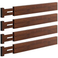 DUCOO 4 PCS Drawer Divider, 17"-22" Adjustable Bamboo Drawer Dividers Organizers, 2.3" High Expandable Separators for Kitchen, Clothes, Dressers, Home, Office, Mocha - color: Mocha