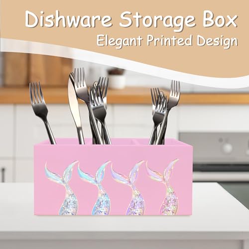 Mermaid Gifts for Girls Women, Pastel Mermaid Beach Pen Pencil Holder Organizer for Desk, Coastal Ocean Wooden Box Block Sign for Home Classroom Dorm Office Tabletop Decor（Pink） - color: Pink Mermaid
