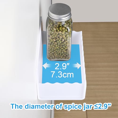 10 inch Spice Rack Wall Mounted,4 Pack Spice Organizer Shelf for Stove Cabinet Pantry Door, Adhesive or Screw Hanging Wall Spice Shelf Storage Holder in Kitchen and RV - White Color - color: White, size: 10"