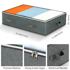 4 Pack Under Bed Storage, Closet Organizers and Storage Containers with Clear Window Foldable Underbed Storage Bags for Clothes,Shoes, Blankets Pillows, Linen Sheets, Grey
