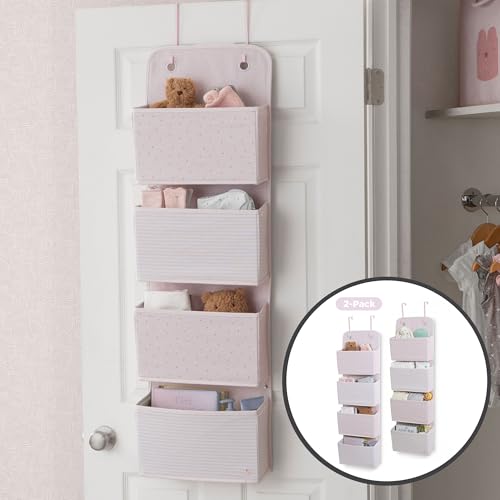 Delta Children GAP babyGap 2-Pack Over the Door Storage Organizer with 4 Pockets, Pink - color: Pink