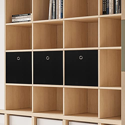 Fabric Cubes Storage Containers ,11 Inch Cloth Storage Cube Foldable Storage Bins Cubes Organizer Baskets with Handles for Shelf,Closet,Nursery,Set of 1,(Black) - color: Black, size: 1 pack
