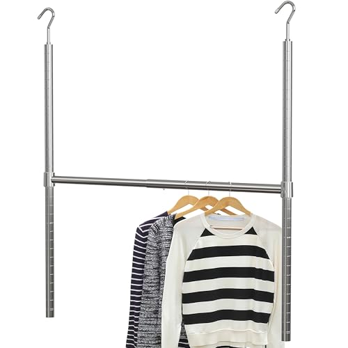 Simple Houseware Adjustable Closet Hanging Rod, Chrome - color: Chrome, size: 1 Pack