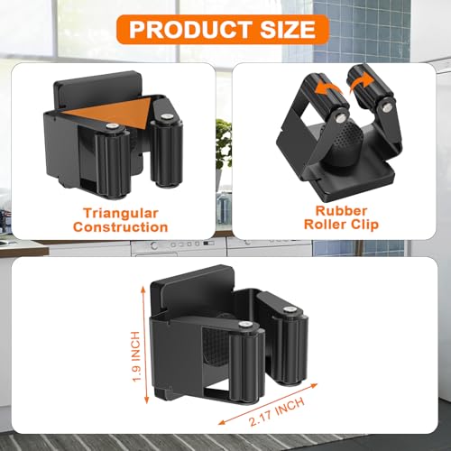 4 Pack Strong Magnetic Mop Broom Holder, Heavy Duty Magnetic Broom Mop Hanger for Cleaning Tools, Wall Mounted Mop Broom Holder for Laundry Garage Kitchen Workshops Shed - size: 4Pcs Magnetic Broom Holder