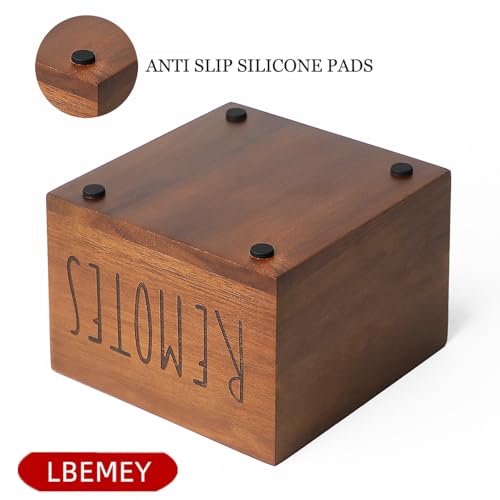 LBEMEY Acacia Wood Remote Holder, Control Organizer for TV - Home, Living Room, Bedroom - Wooden Remote Box (Brown, M, 3+ Remotes) - size: M,for 3+ Remote Controls