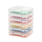 IRIS USA Board Game Storage Craft Organizer Box with Snap-Tight Latch Lid, 6-Pack Portable Plastic Case Bin for Puzzles, Magazines, Hobbies, Art Supplies, Fits 8.5" x 11" & A4 Papers, Thick, Clear - size: 6 Pack