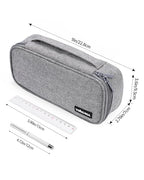 YOKUMA Pencil Case,Large Capacity Pencil Pouch,Aesthetic Zipper Pencil Box, Back to School Supplies for College Student Teen Adults,Travel Essentials,Electronic Cable Organize - color: Grey