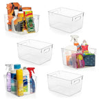 ClearSpace Clear Plastic Storage Bins – Pantry Organizers & Storage Containers, Cabinet Organizer - Home Organization Must Haves for Kitchen, Laundry Room, Office, Closet, Garage & Freezer - size: 6 Pack