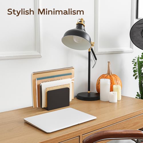 Wood Mail Organizer, Mail Holder for Desk, Black Letter Holder for Countertop, Small Envelope Holder, Desk Organizers and Accessories for Home Office - color: Black