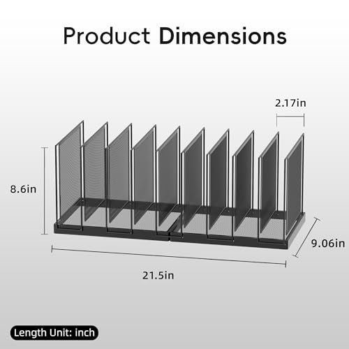 9-Section Desk File Organizer, Vertical File Holder, Mesh Desktop File Folder Metal File Organizer Stand for Office Home Classroom, Black, 2 Pack - color: Black, size: 2 Pack 9-Section