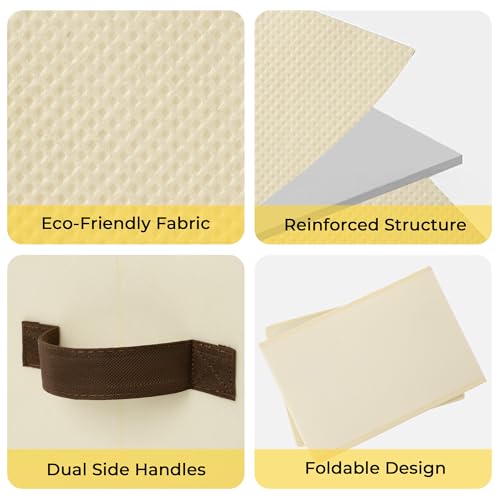 Cupic Cupid Storage Bins Closet, Fabric Closet Organizers and Storage, 6-Pack Baskets for Organizing, Large Storage Boxes with Handles for Clothes and Toys, Beige - color: Beige, size: 6-Pack
