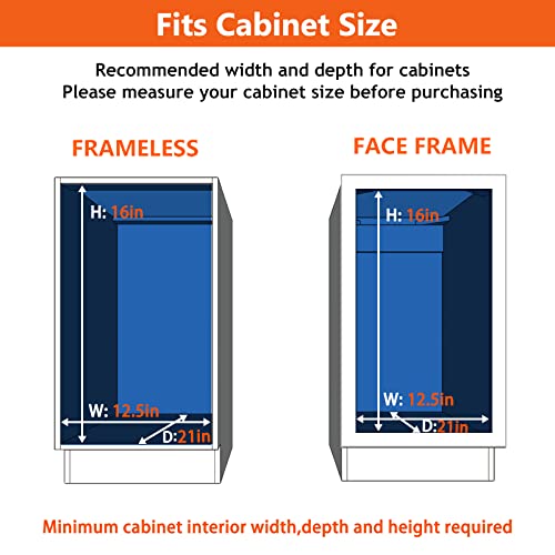 ROOMTEC Individual Pull Out Cabinet Organizer (11" W x 18" D), 2 Tier Spice Rack Organizer for Cabinet, Slide Out Drawer Pantry Shelf Organization and Storage for Kitchen Bathroom - color: 2 Tier, size: 11"W x 18"D