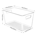 YIHONG Clear Plastic Storage Bins, 8 Pack Pantry Organizer Bins with Handle for Kitchen, Freezer,Cabinet,Closet Organization and Storage(XL) - size: XL(13"L x 7.4"W x 7"H)