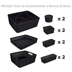 Simplify 10 Piece Organizing Set | Multiple Size Bins | Multipurpose | Office | Desk | Dorm | Bathroom | Storage Basket | Small Items | Accessories | Black (Pack of 6) - size: 10 Piece (Pack of 6)