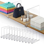 12 Pack Acrylic Shelf Dividers for Closet 11x7.9 Inch – Acrylic Dividers for Shelves Clear Closet Shelf Separators for Purses, Clothes Storage – Vertical Bookshelf Dividers for Bedroom & Kitchen - size: Pack of 12