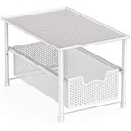Simple Houseware Stackable Under Sink Cabinet Sliding Basket Organizer Drawer, White - color: White