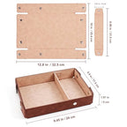 PU Leather Valet Tray Small NightStand Bedside Entry Table Trya with Partition for Phone Jewelry Glasses Keys and Coins Father's Day Birthday Gifts (Brown and Pink) - color: Brown and Pink