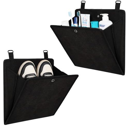 2-Packs Over The Door Organizer - Foldable Hanging Storage Rack with Adhesive Hooks for Shoes, Toiletries | No Drill Space Saver for Narrow Doors in RV, Dorm, Bathroom, Closet (2PCS)