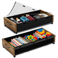 KITHELP Wooden Under Bed Storage with Wheels, 80L Extra-large Rolling Under the Bed Storage Bins 2 Pack with Removable Lid, Upgrade Metal Under Bed Drawers for Clothes Shoes Blankets in Bedroom - color: Walnut Brown 90cm-2 pack