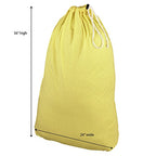 Household Essentials Polyester Jersey Drawstring Laundry Bag with Cordlock, Pastel Yellow - style: Yellow