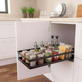 Under Sink Organizer, Dual-Rail Ball-Bearing, Under Kitchen Sink Organizer, 6-Level Adjustable, Under Cabinet Organizer, No-Drill Adhesive/Suction, Under Sink Storage - size: Single Layer