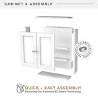 MCS 23x18 White Medicine Cabinet Organizer, Wall Mounted 2-Door Bathroom Cabinet for Over-The-Toilet Storage, Bathroom Furniture & Restroom Organizer - size: 23x18 2-Door