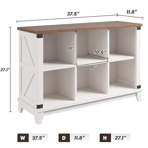 EnHomee 6 Cube Storage Organizer and Shelf, Cube Storage Shelf,White Bookshelf with Storage for Bedroom and Home Office - color: White, size: 6 cube