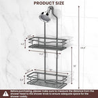 REINHARDT Shower Caddy Hanging, Rustproof Bathroom Caddy Anti-Swing Shower Organizer No Drilling Bath Racks with Soap Holder Multi Hooks Bathroom Storage for Shampoo Sponge, Grey - color: Grey