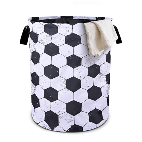 Football Laundry Basket Foldable Oxford Cloth Tote Bag Laundry Hamper Clothes Storage Bucket Organizer For Bathroom/Laundry Storage/Bedroom 19.6x15.7 Inch - color: Football