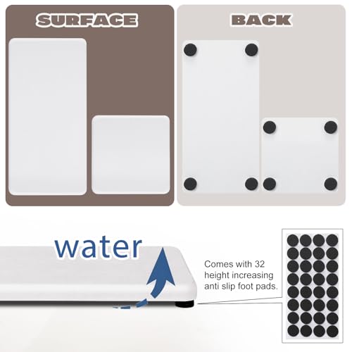 4PCS Water Absorbing Stone Tray for Sink, Fast Drying Stone Sink Tray, Water Absorbent Diatomite Trays, Diatomaceous Coaster, Stones Drying Trays for Bathroom Sinks and Kitchen Counter - color: White