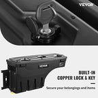 VEVOR Truck Bed Storage Box, Lockable Lid, Waterproof ABS Wheel Well Tool Box 6.6 Gal/20 L, Compatible with Chevrolet Silverado 1500 GMC Sierra 1500 2019-2020, Driver Side, Black - size: Driver Side, style: Chevrolet Silverado